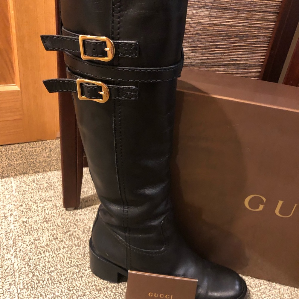 Used Gucci Nero Black knee high boots 37+ (6.5 US) - Picture 3 of 8